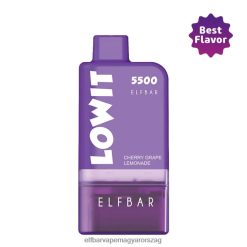 Elf Bar Ár - ELFBAR LOWIT 5500 előretöltött podkészlet cseresznye szőlő limonádé hüvely + lila elem 4XNR4371